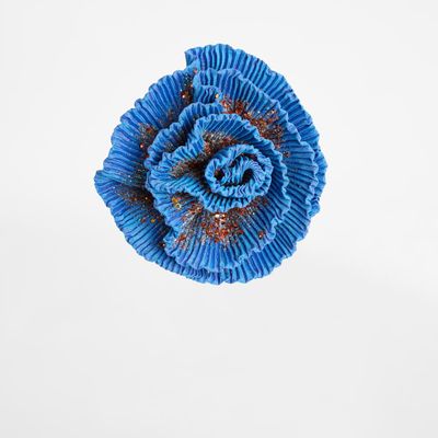 Frilled Coral Clip on Flower Blue