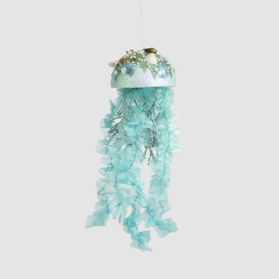 Fancy Jelly Fish Hanging Decoration Teal