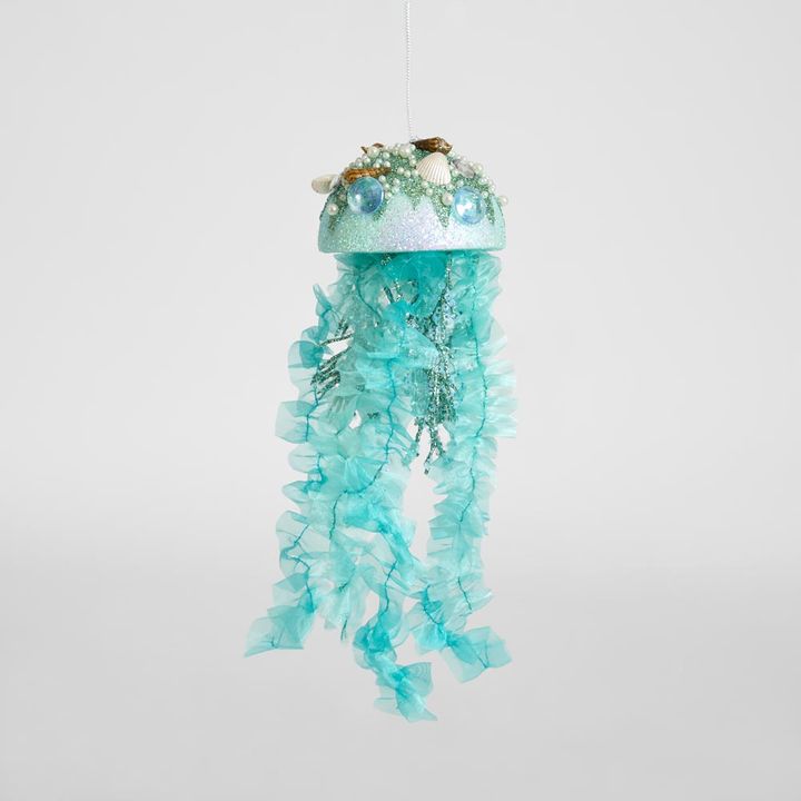 Fancy Jelly Fish Hanging Decoration Teal