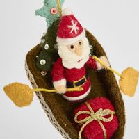 Santa in Boat Felt Hanging Decoration