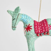 Paso Felt Horse Hanging Decoration Blue