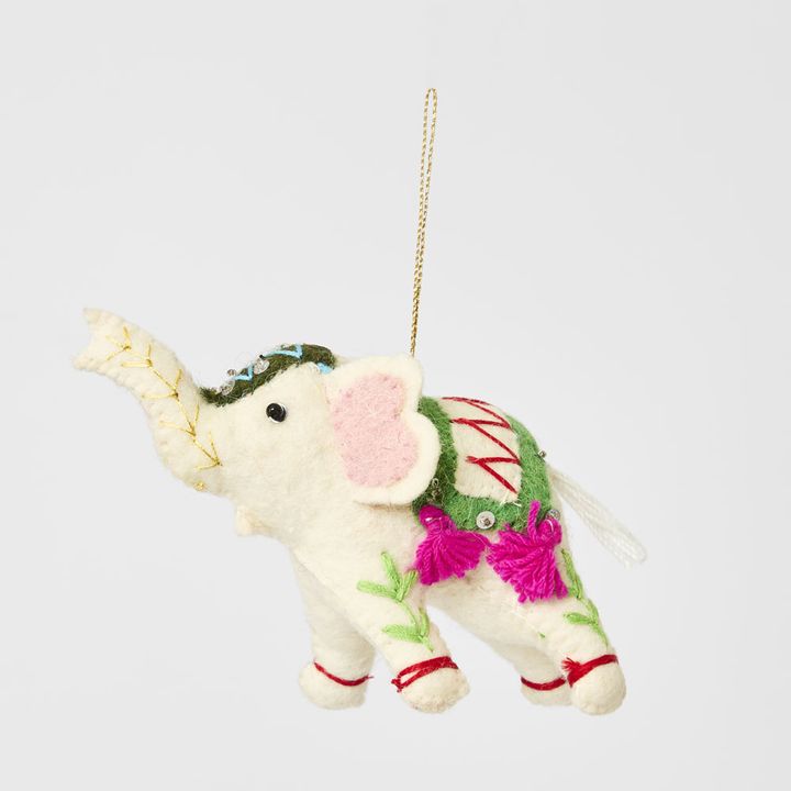 Little Ivory Happy Elephant Felt Decoration
