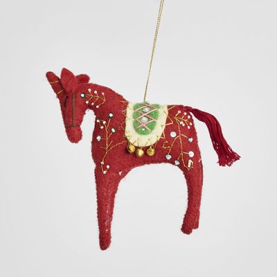 Paso Felt Horse Hanging Decoration Red