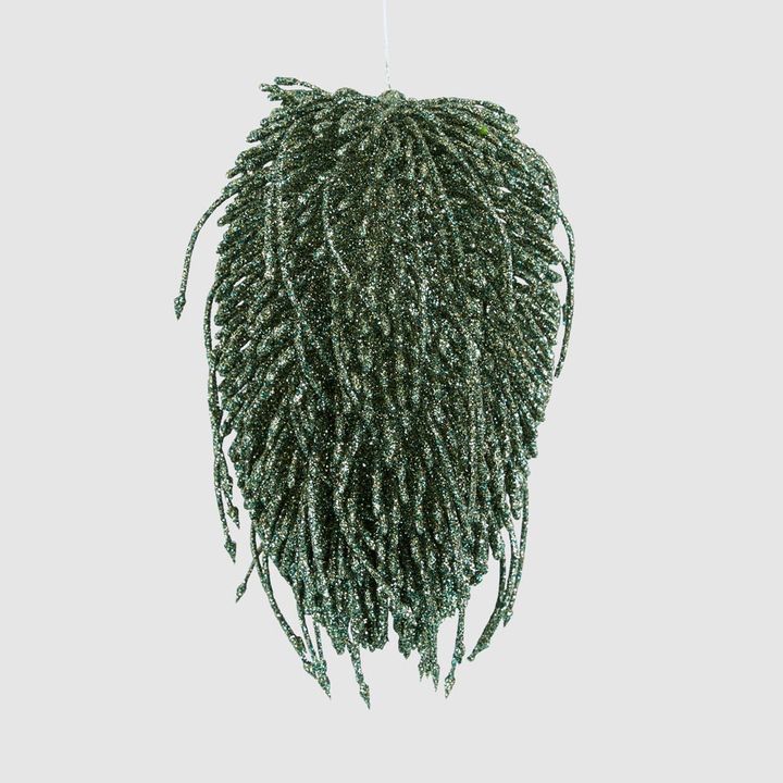 Hanging Glitter Banksia Head Green