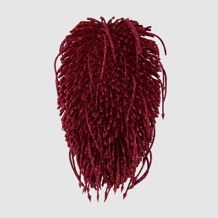 Hanging Glitter Banksia Head Red