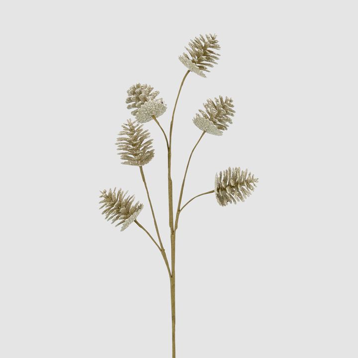 Glitter Pinecone Spray Gold