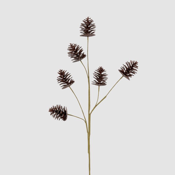 Glitter Pinecone Spray Brown