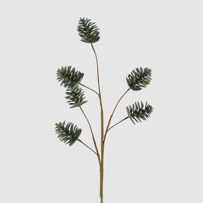 Glitter Pinecone Spray Green
