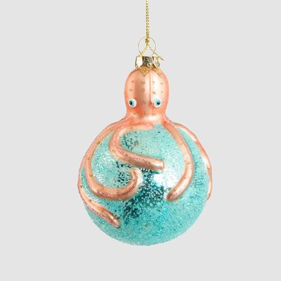 Octopus Glass Tree Decoration