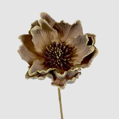 Glitter Peony Stem Brown