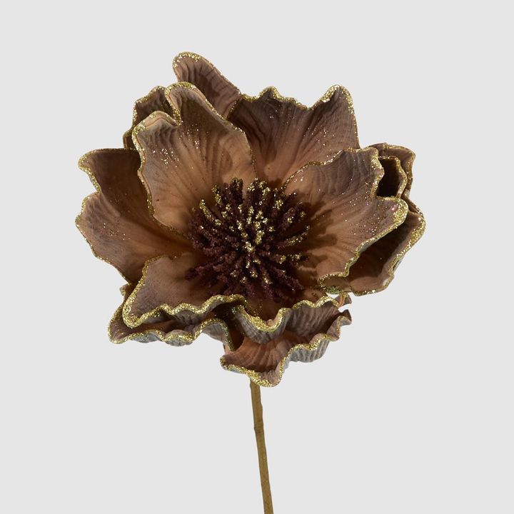 Glitter Peony Stem Brown