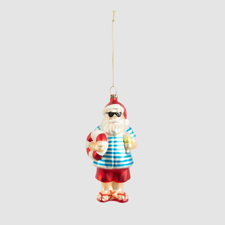 Coolio Santa Glass Tree Decoration