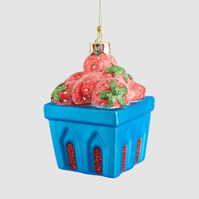 Glass Strawberry Punnet Tree Decoration