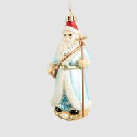 Hamptons Glass Santa Tree Decoration