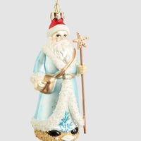 Hamptons Glass Santa Tree Decoration