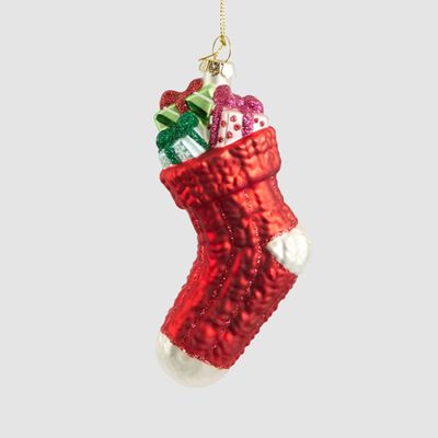 Glass Stocking Tree Decoration