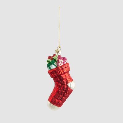 Glass Stocking Tree Decoration
