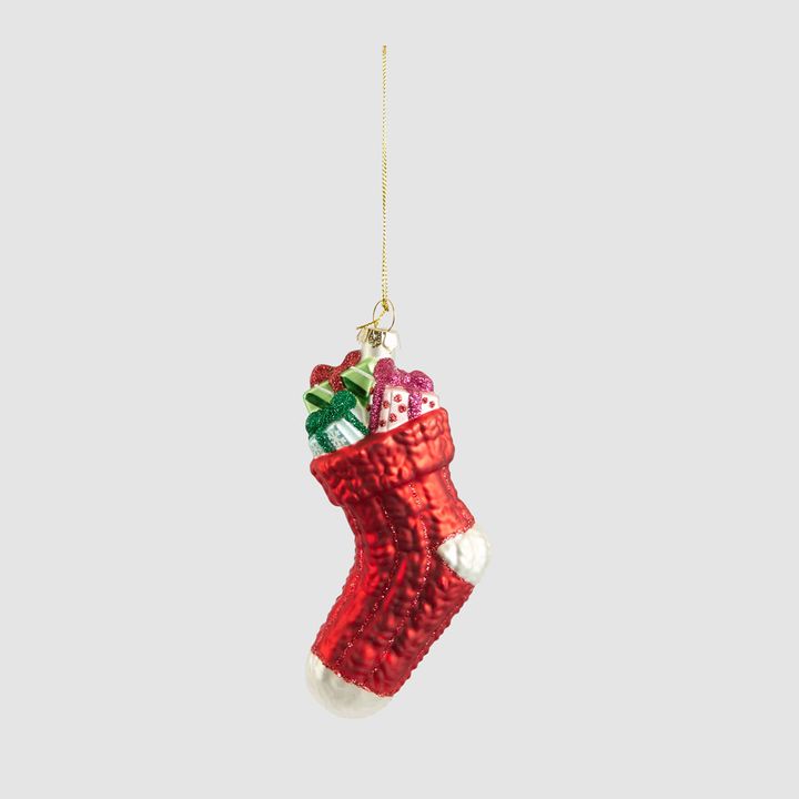 Glass Stocking Tree Decoration