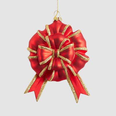 Glass Gift Bow Tree Decoration