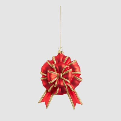 Glass Gift Bow Tree Decoration