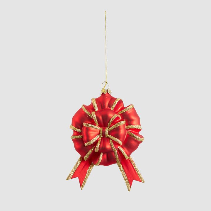 Glass Gift Bow Tree Decoration