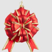 Glass Gift Bow Tree Decoration