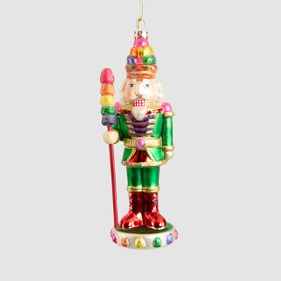 Multi Colour Glass Nutcracker Tree Decoration