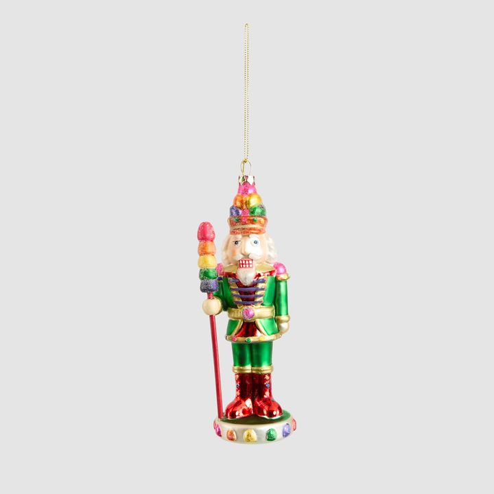 Multi Colour Glass Nutcracker Tree Decoration
