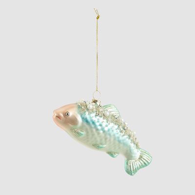 Blue Fish Glass Tree Decoration