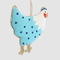 Positano Hen Hanging Decoration Blue