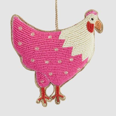 Positano Hen Hanging DecorationPink
