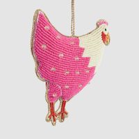 Positano Hen Hanging DecorationPink