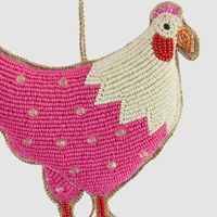 Positano Hen Hanging DecorationPink