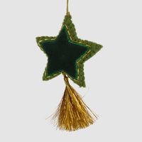 Shasa Tasselled Star Decoration Green