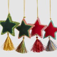 Shasa Tasselled Star Decoration Red