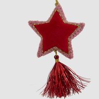 Shasa Tasselled Star Decoration Red