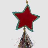 Shasa Tasselled Star Decoration Red Multi