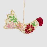 Menara Floral Embroidered Bird Decoration