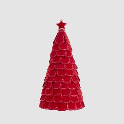 Scallop Leaf Cone Tree Red Large