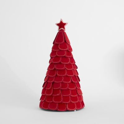 Scallop Leaf Cone Tree Red Large