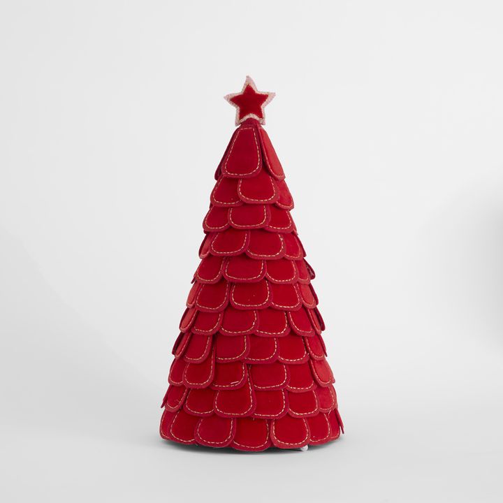 Scallop Leaf Cone Tree Red Large