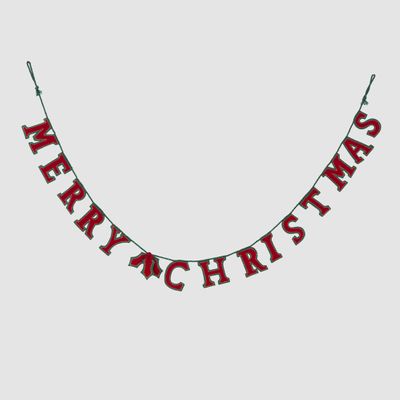 Merry Christmas Garland Red