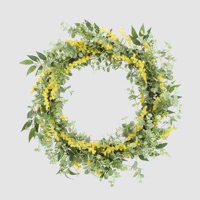 Wattle Eucalyptus Leaf Wreath 55cm