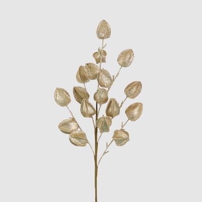 Glitter Chinese Lantern Stem Gold
