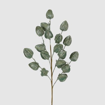 Glitter Chinese Lantern Stem Green