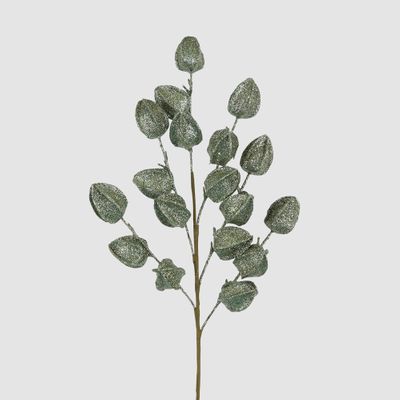Glitter Chinese Lantern Stem Green