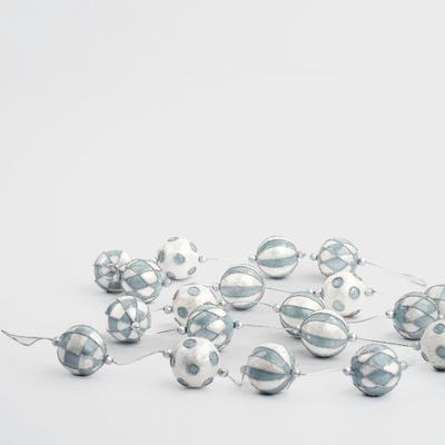 Stripe Capiz Garland Blue