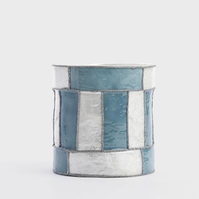Blue Stripe Capiz Drum