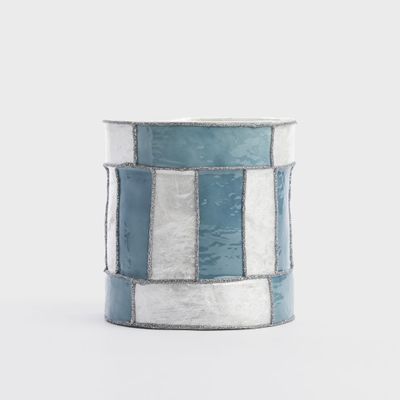 Blue Stripe Capiz Drum