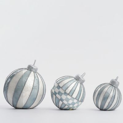 Capiz Bauble Trio Table Decor Blue